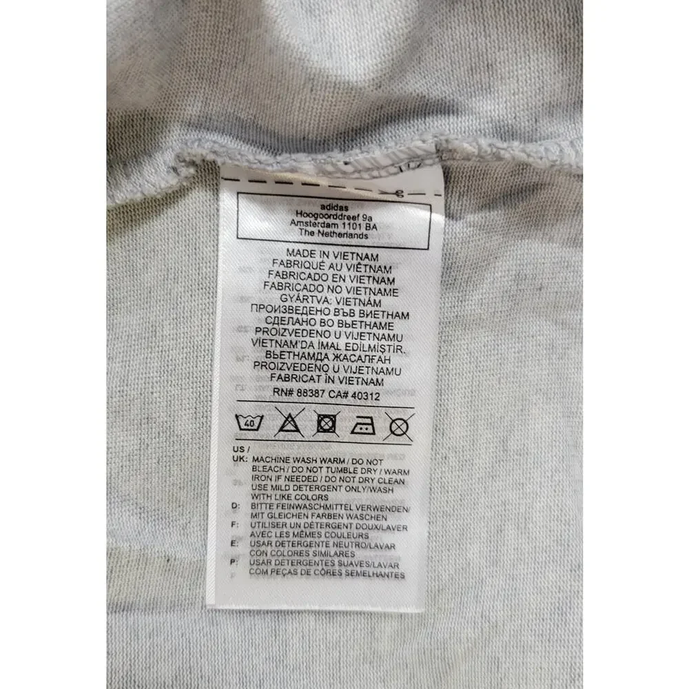 QQ) Adidas Men Logo Gray Hooded Pullover Sweatshirt Hoodie Top 2XL